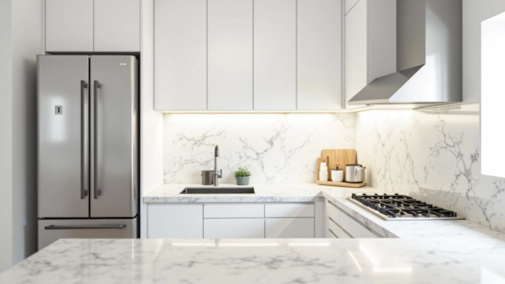 Modern kitchen showing work triangle with refrigerator, stove, and sink positioned efficiently